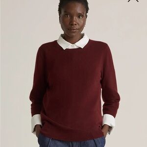 Quince Burgundy 100% Cashmere Sweater, Small.